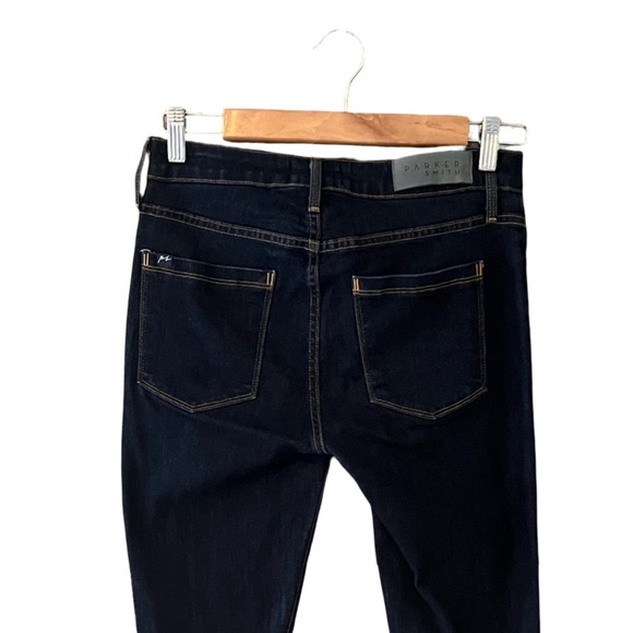 New Parker Smith Mid-Rise Dark Rinse Contrast Stitching Skinny Jeans Sze 0 - Picture 8 of 15